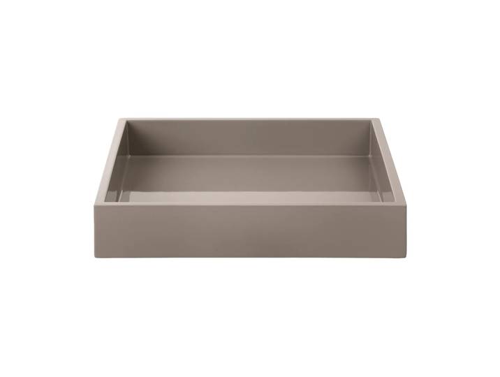 Mojoo Plateau de décoration laqué Lux 19x19x3,5 cm Warm grey