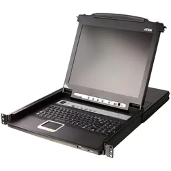 Aten CL5708MW FR KVM-Switch 8-Port 17,3"-LCD SingleRail (PS/2-USB VGA) FR-Layout, KVM Switch, Schwarz
