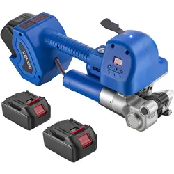 VEVOR Umreifungsgerät, 2 x 4000 mAh Akku, Umreifungsmaschine mit Digitalanzeige für 10–19 mm breite PET-Bänder, Bandverpackungsmaschine für ideal für Fabriken, Lagerhallen, & Logistikzentren