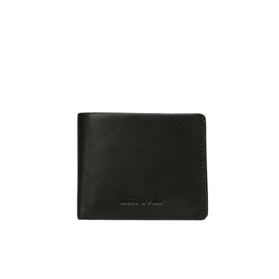 Geldbörse MARC O'POLO "aus hochwertigem Rindleder", Herren, schwarz, Leder, unifarben, Kleinlederwaren