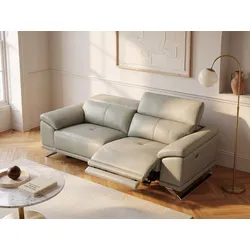 Relaxsofa 3-Sitzer elektrisch - Rindsleder - Hellgrau - AZIDEE II