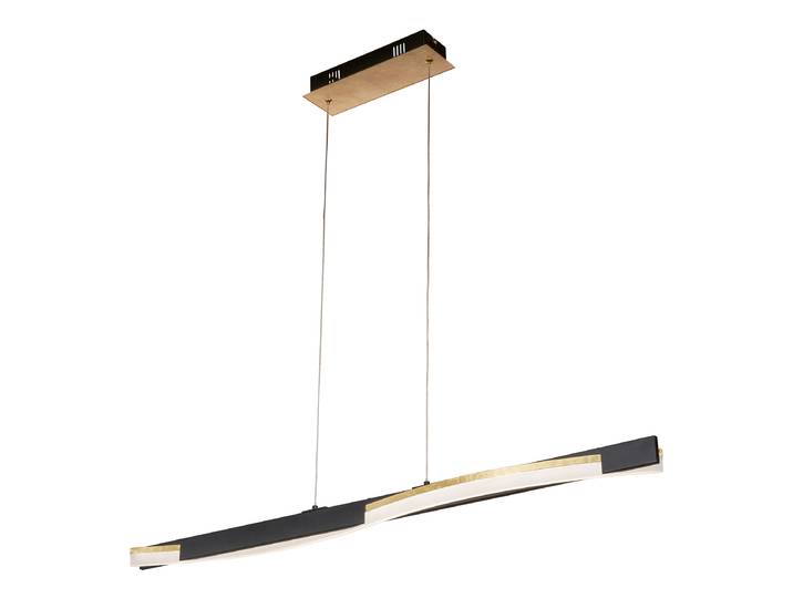 Suspension LED 100 x 160 x 9cm Noir/Noir/Doré Fer verni Plexiglas Module LED