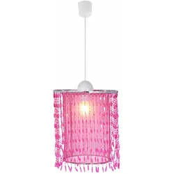 Kinder Decken Hänge Lampe pink Mädchen Kristall Pendel Leuchteim Set inkl. LED Leuchtmittel