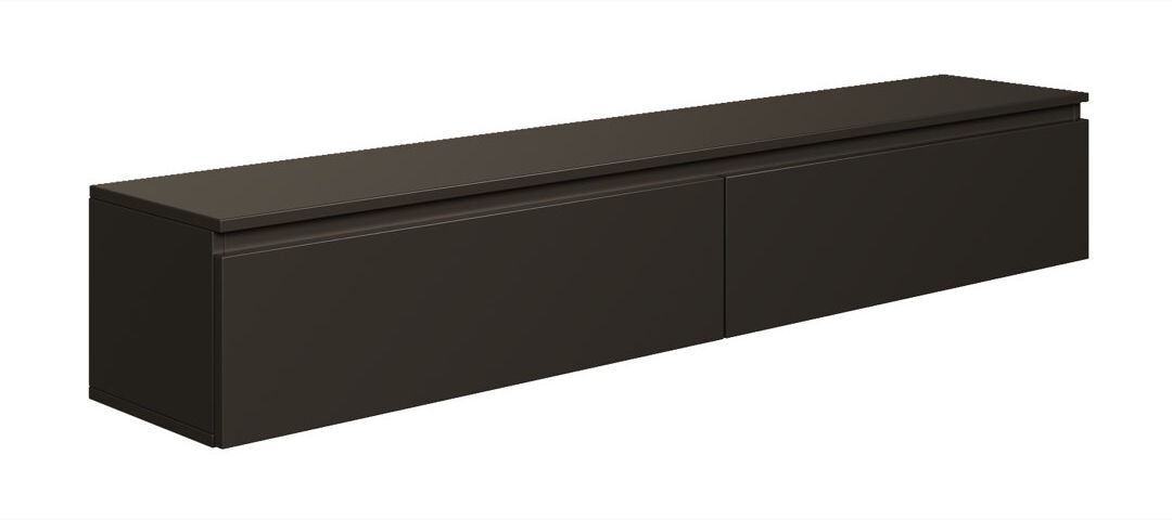 17 Stories Syvanna Wall-Mounted TV Cabinet Black 28.4cm H x 175cm L x 31.8cm L