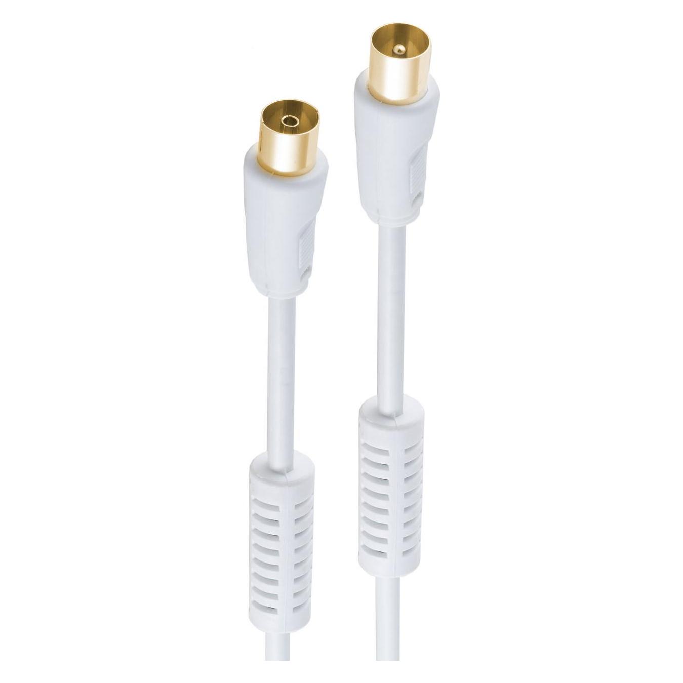 Shiverpeaks -BASIC-S- Antennenanschlusskabel, 100% geschirmt, vergoldete Kontakte, Mantelstromfilter, 100 (100 dB, Antennenkabel) (BS80205-128-G)