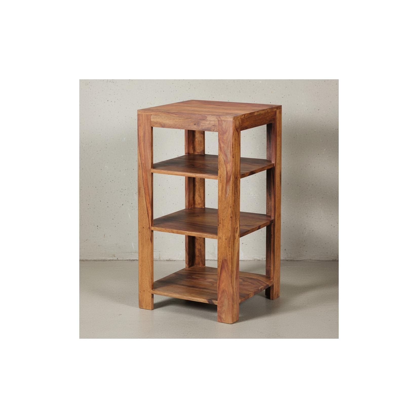 KADIMA DESIGN Massivholz Bücherregal: Mehrzweck-Stauraum, Sheesham, 3 Böden, handgefertigt, pflegeleicht.