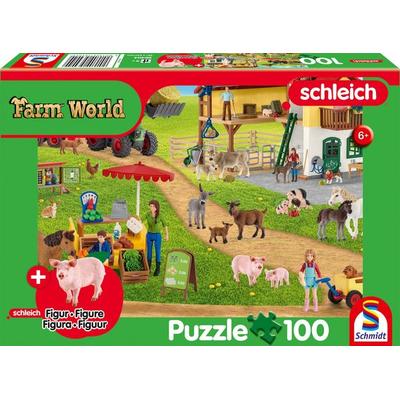Farm World, Bauernhof und Hofladen. Puzzle 100 Teile, mit Add-on (eine Original Figur)