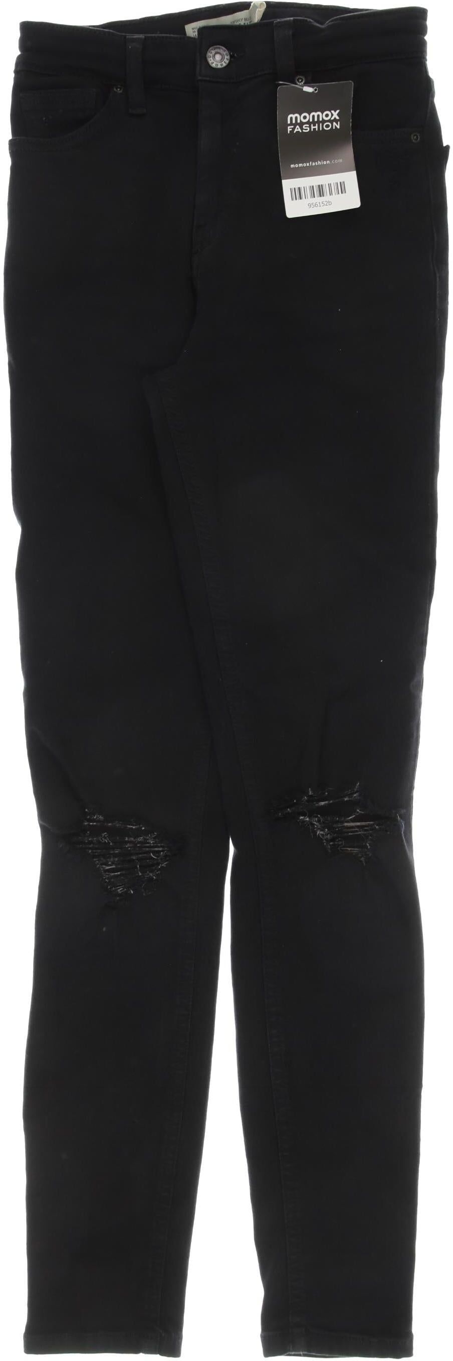 Topshop Damen Jeans, Schwarz, Gr. W24, Elasthan / Baumwolle - Second Hand