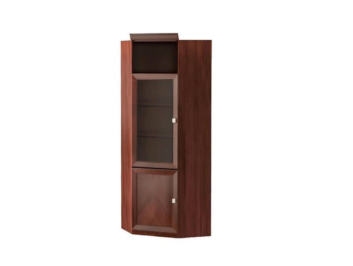 Xlmoebel Eckvitrine Eckvitrine aus Holz mit Glasfront und mehreren Regalböden (Eckvitrine) Hergestellt in Europa