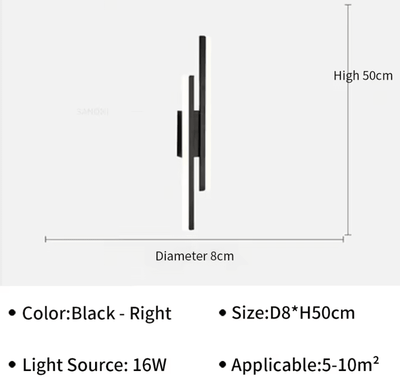 Inspire Curations Modern Rotatable LED Wall Sconce Bedside Wall Light black Right three color