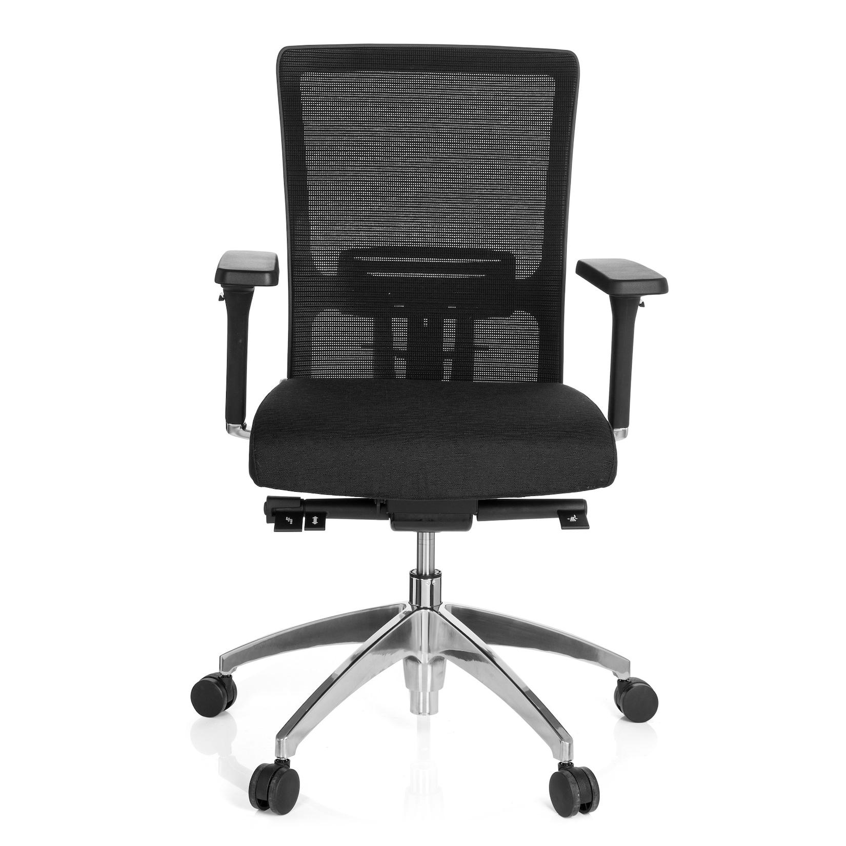 hjh OFFICE Profi Bürostuhl ASTRA BASE N Stoff / Netzstoff mit Armlehnen (höhenverstellbar)