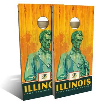 Skip's Garage Illinois State Pride Outdoor Cornhole Board Set