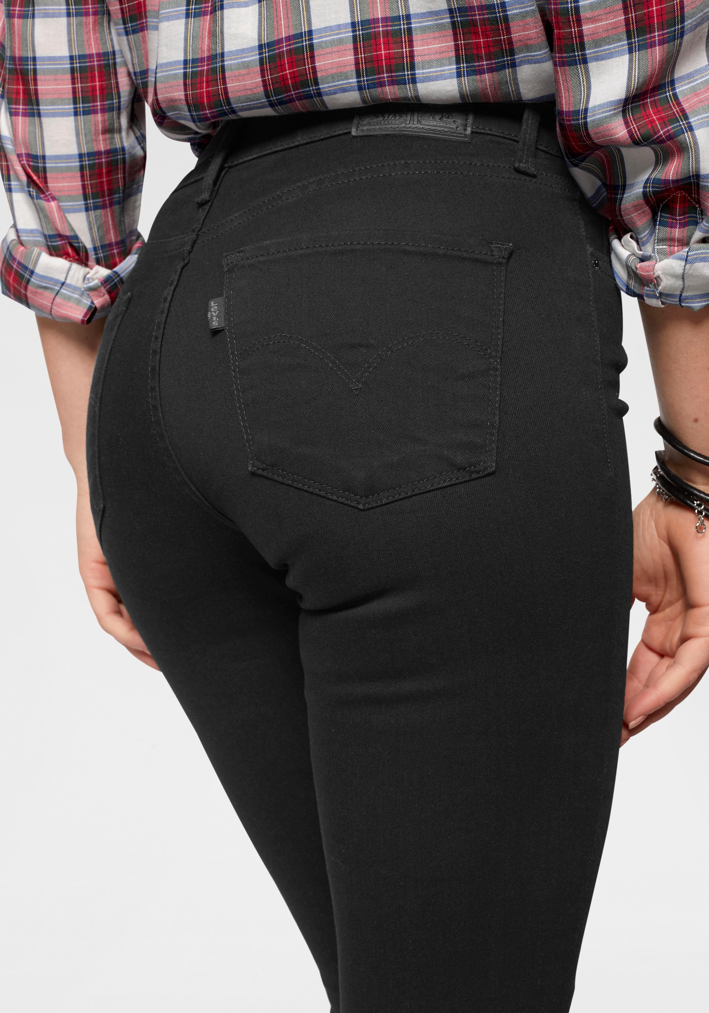Skinny-fit-Jeans LEVI'S "310 Shaping Super Skinny", Damen, Gr. 26, Länge 28, schwarz, Denim/Jeans, Obermaterial: 64% Baumwolle, 34% Polyester, 2% Elasthan, clean, skinny fit lang, Jeans Skinny-fit-Jeans schwarz 26, Länge 28
