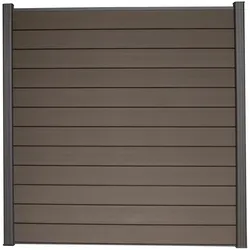 KAHRS WPC Zaunfeld-Set "Lübeck", braun, 12 Zaunbretter 20x161 mm, inkl. Alustart- & Endleiste in anthrazitbraun + Fixierungsstange (exkl. Pfosten), 180x180 cm