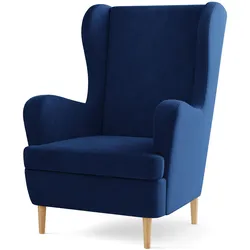 SESSEL VOGERA Ohrensessel Polstersessel, Blau