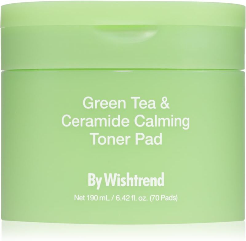 By Wishtrend Green Tea & Ceramide Calming Toner Pad toner pads with soothing effect 70 pc