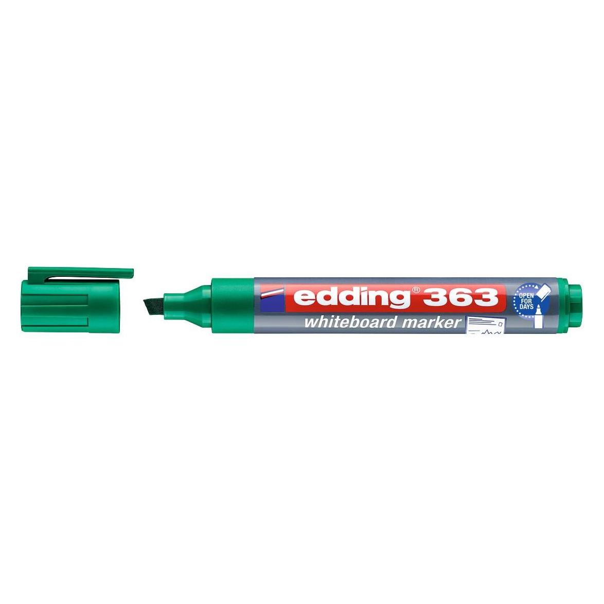 Edding 363 Whiteboardmarker - grün - 10 Whiteboard Stifte - Keilspitze 1-5 mm - Boardmarker abwischb (10x) (4-363004)