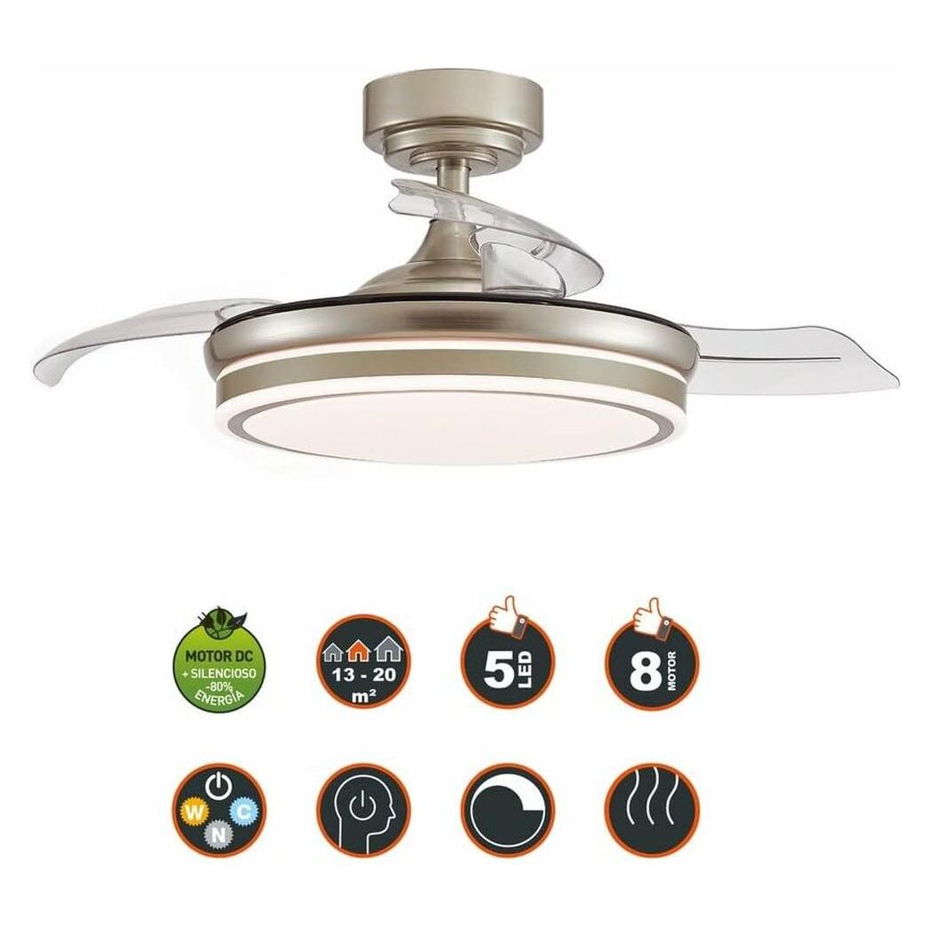 Cristal Record Deckenventilator Durchsichtig Metall Ø 92 cm (39 dB) (61142601)