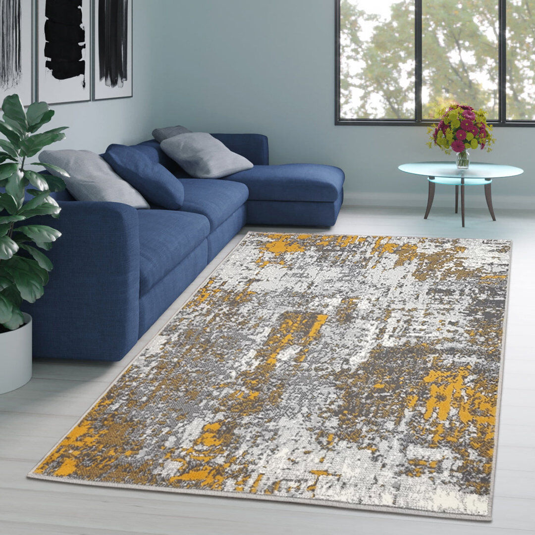 Langley Street Dulcie Abstract Machine Woven / Power Loomed Area Rug Gray Rectangle 120 x 170cm