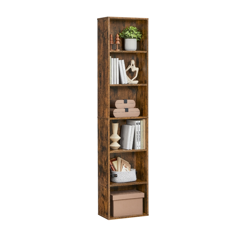 VASAGLE Bücherregal, mit 6 Ebenen 24 x 40 x 178,5 cm vintagebraun B34LBC167K01