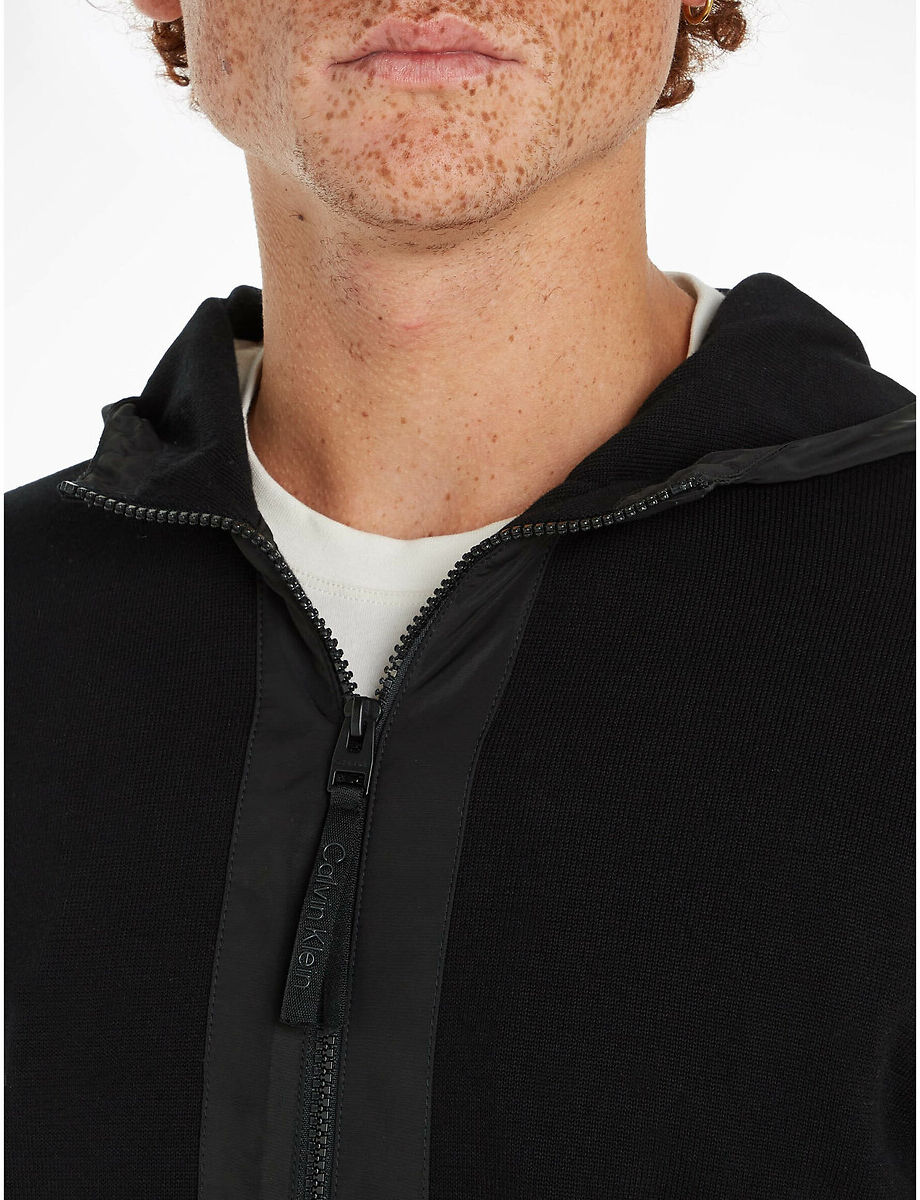 CALVIN KLEIN Blouson bi-matière zippé à capuche