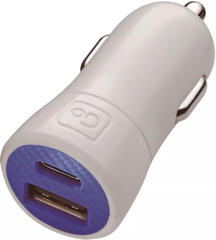 Go Travel - Auto Ladegerät USB-A & USB-C, One Size, Weiss