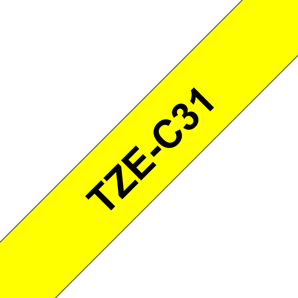 Brother TZe-C31 Schriftband schwarz auf gelb 12mm x 5m, selbstklebend
