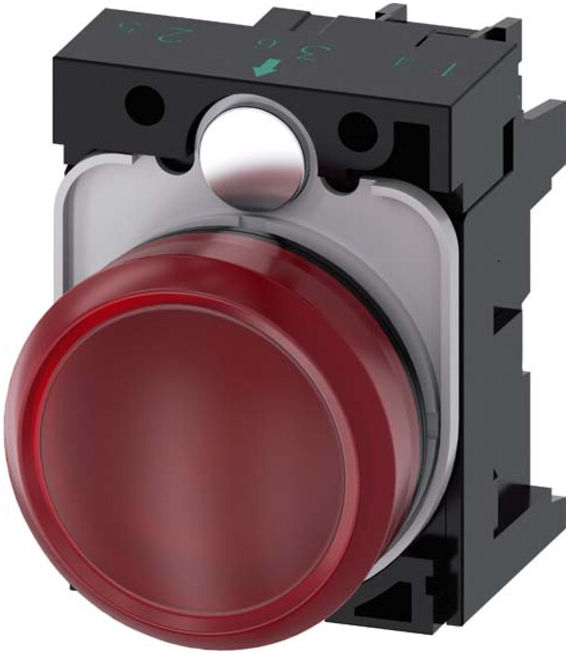 Siemens Indus.Sector Signal lumineux rouge, lentille lisse 3SU1102-6AA20-1AA0 (3SU11026AA201AA0)