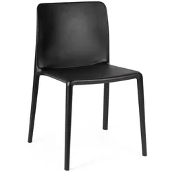 Stuhl Chloris 4er-Set aus Kunststoff, modern stapelbar, schwarz, UV-beständig für drinnen