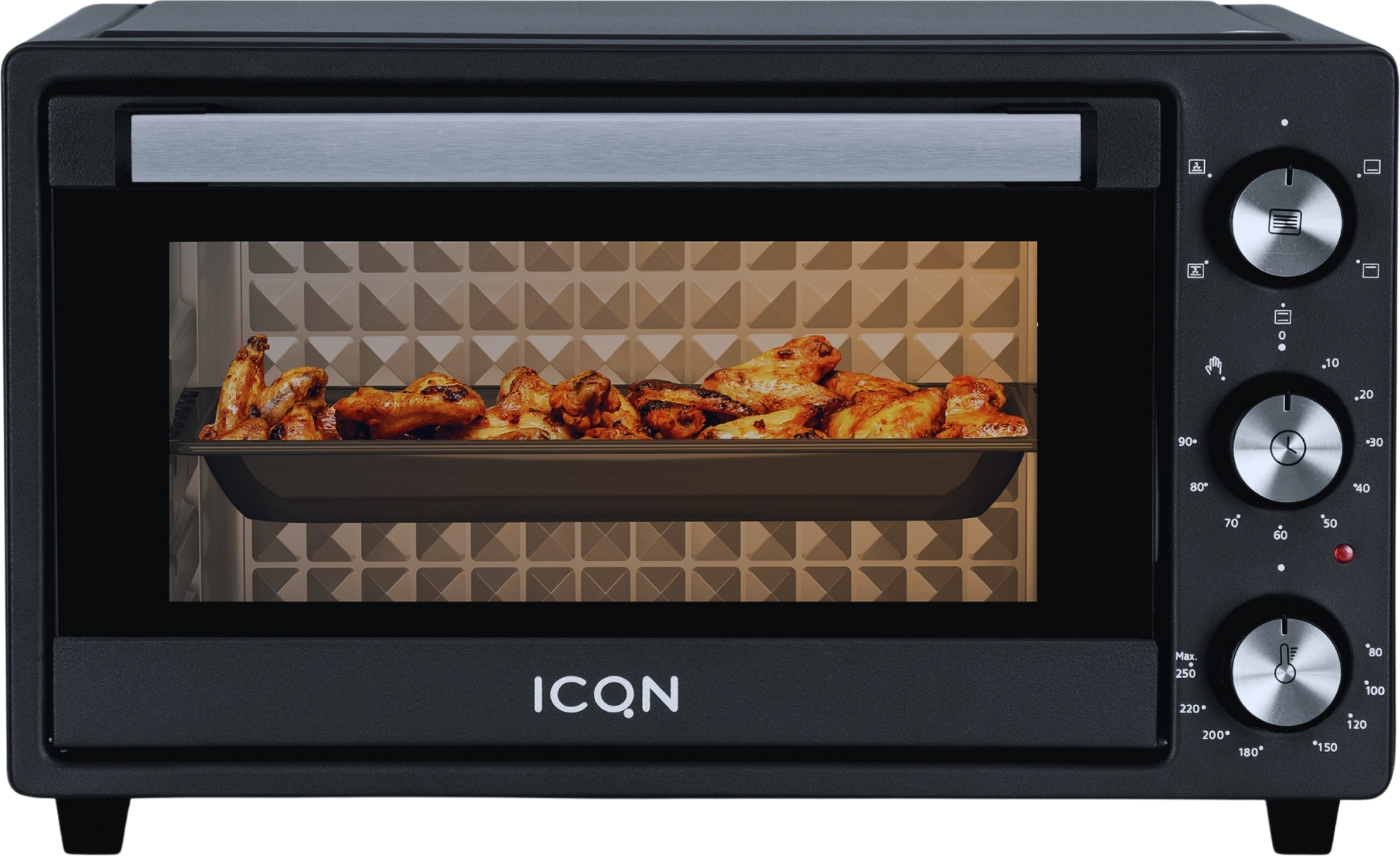 ICQN -20lt-Black, Elektrischer Ofen, 20 l, 1500 W, 20 l, 1500 W, 80 - 250 °C