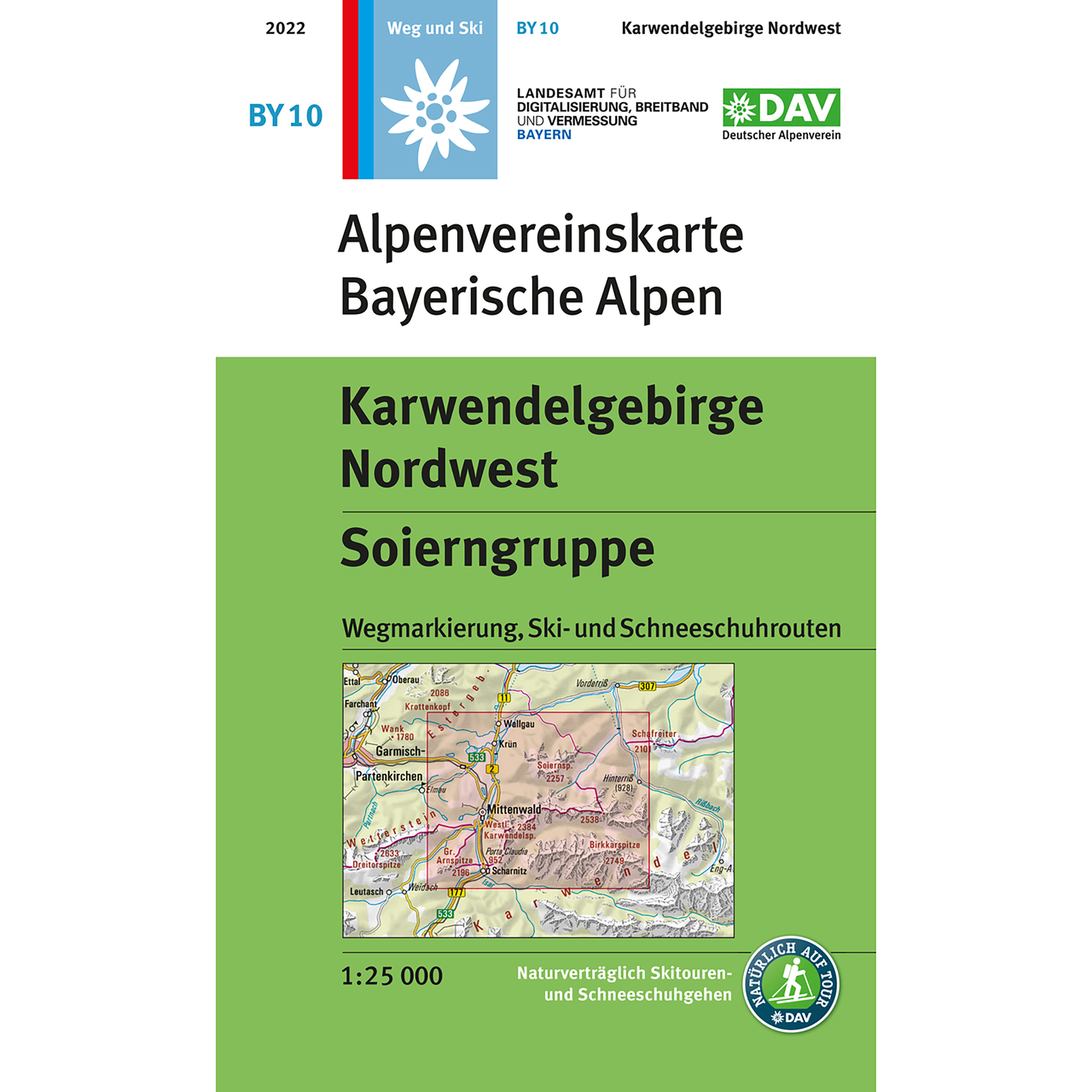 DAV AV-Karte BY 10 Karwendelgebirge Nordwest, Soiern Topografische Karten Aufl. 2022