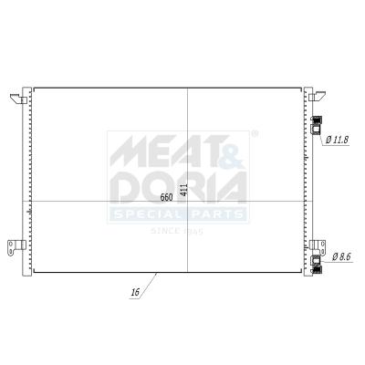 MEAT & DORIA Kondensator, Klimaanlage 991008 für Opel Vaughall Fiat LANCIA