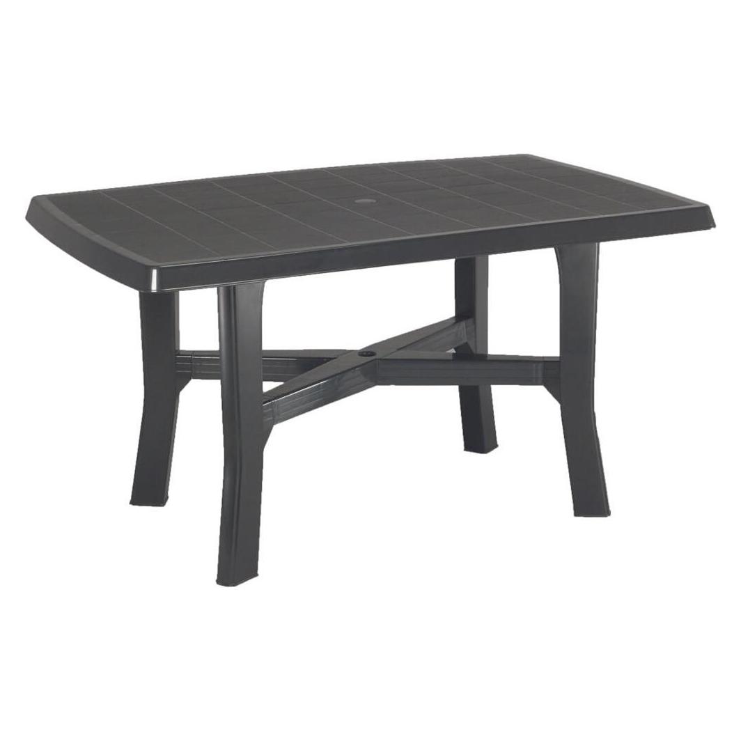 ProGarden Tisch Rodano rechteckig anthrazit Gestell aus Polypropylen in anthrazit, Tischplatte aus Polyprop... (134 x 89 x 72 cm) (ROD025AN)