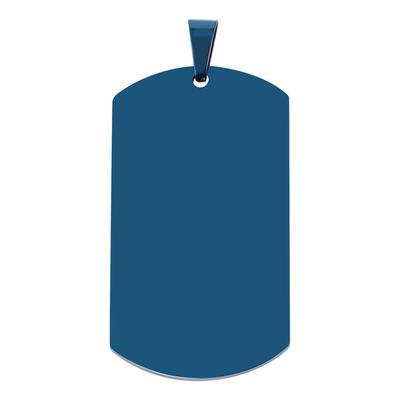 Dog Tag Anhänger AKZENT "aus Edelstahl als Dog Tag", blau, Schmuckanhänger, Damen, Edelstahl