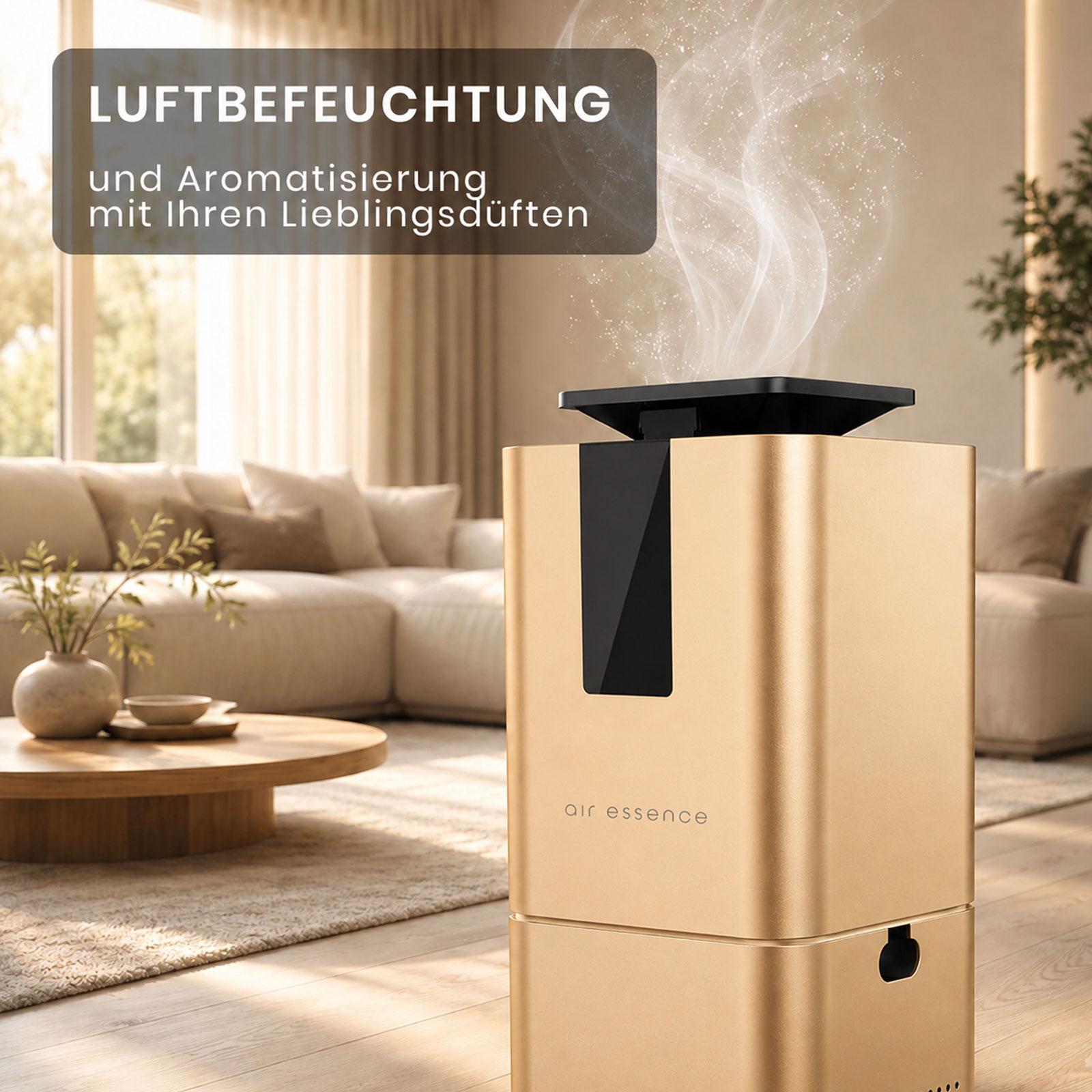 Air Essence Cyclone Luxury Luftreiniger mit Aromatherapie in Gold