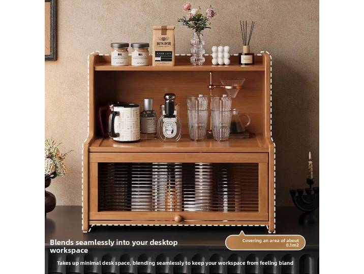 Meuble de rangement multifonctionnel portable pour thé et café, pour salon et cuisine, avec porte-tasses et porte-mugs anti-poussière
