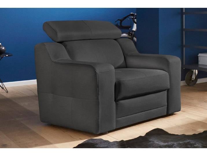 Sessel EXXPO - SOFA FASHION Lotos, Loungesessel , schwarz, B:95cm H:92cm T:98cm, Kunstleder SOFTLUX, Sessel, Sessel, mit Kopf- bzw. Rückenteilverstellung