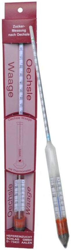 Vina Aräometer Mostwaage mit Thermometer 0 - 130°Oe