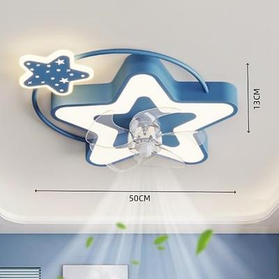 LED-Ventilator-Deckenleuchte Deckenventilatorleuchte Kinderzimmer Dekorative Möbelleuchte Schlafzimmerleuchte Starker Wind Leise Hervorhebung Stufenloses Dimmen mit Fernbedienung