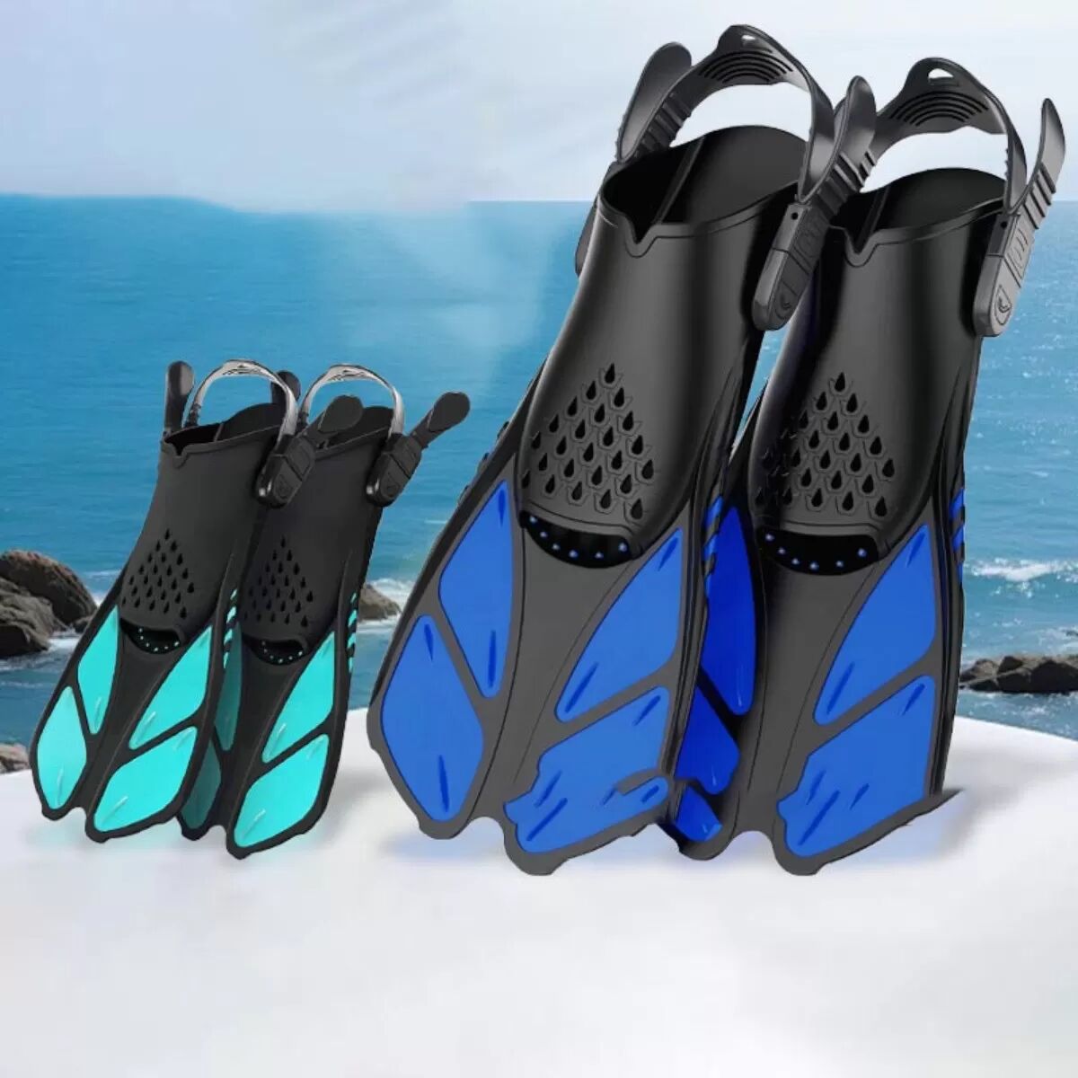 INF Freie Schwimm-Tauchflossen L/XL - Verbesserter Vortrieb & Komfort Schwarz