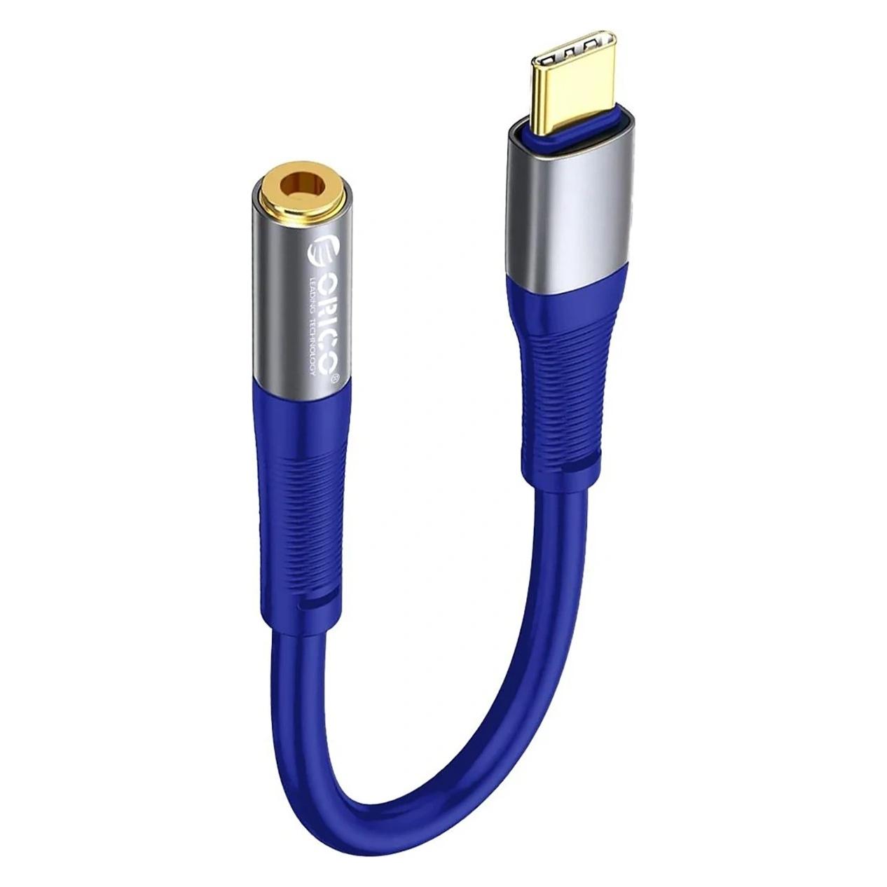 Orico Kabel Kabel audio AXC-02 USB-C do jack 3.5 mm 20 cm - niebieski (0.20 m, AUX Kabel) (ORICO-AXC-02-BL-BP)