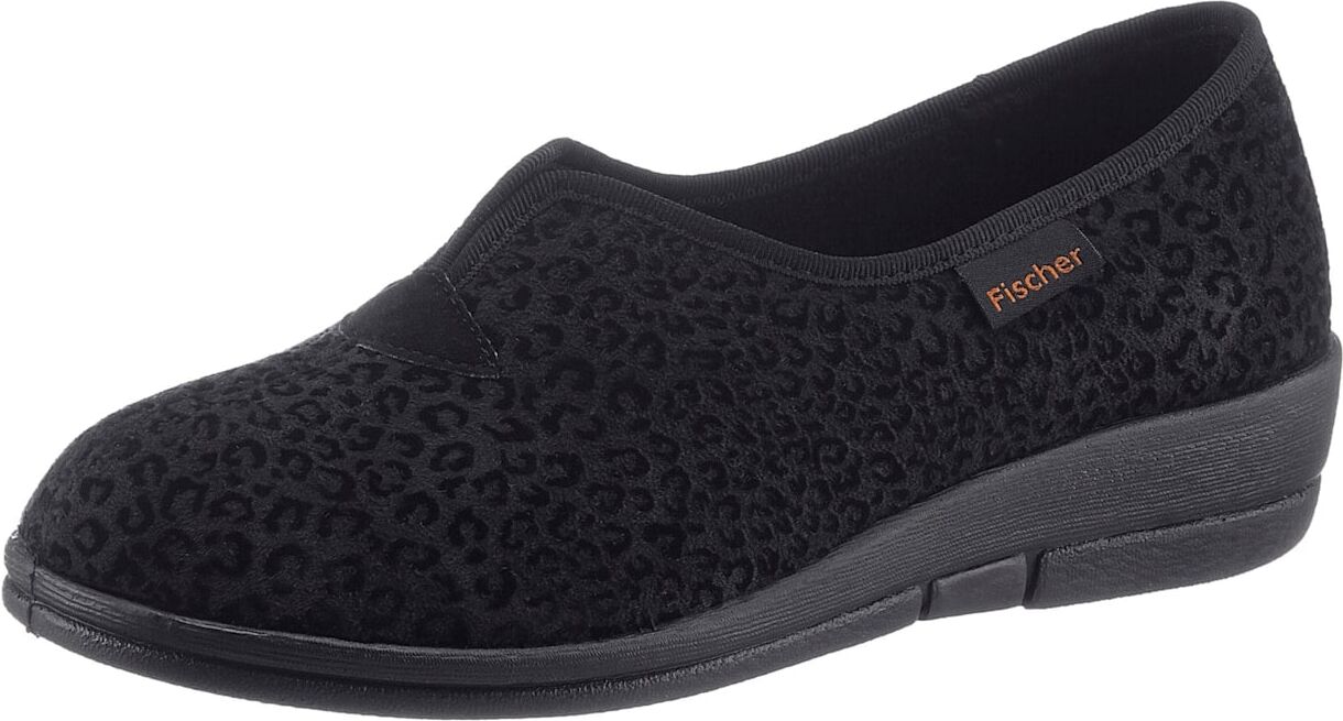Hausschuh FISCHER, Damen, Gr. 40, schwarz, Textil, Basic, Schuhe Hausschuh schwarz 40