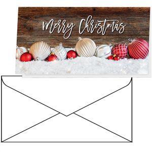 Sigel Weihnachtskarte DS090, Red and white Christmas, 105 x 210mm, Klappkarte mit Umschlag, 25 Stück