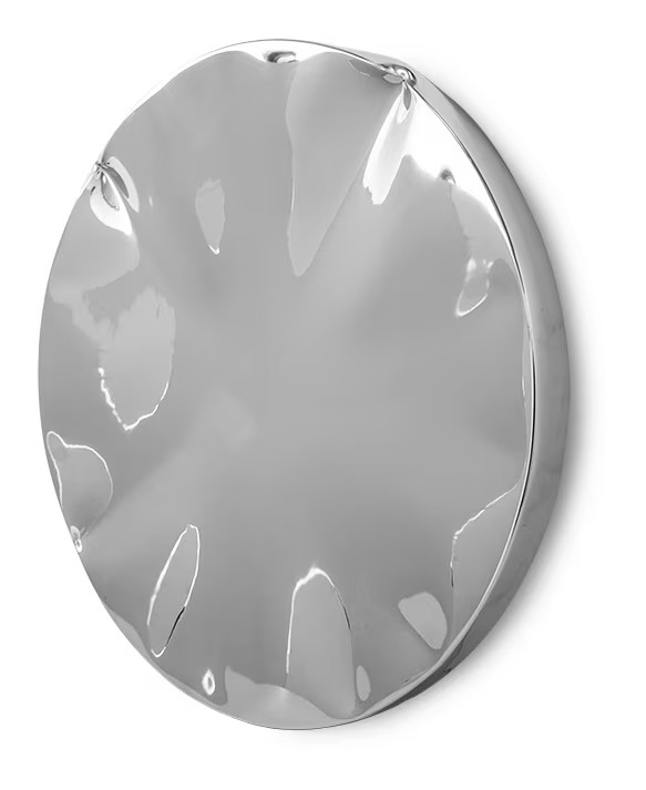 HKliving Wandobject Dent Rond - Chroom - Ø68 cm