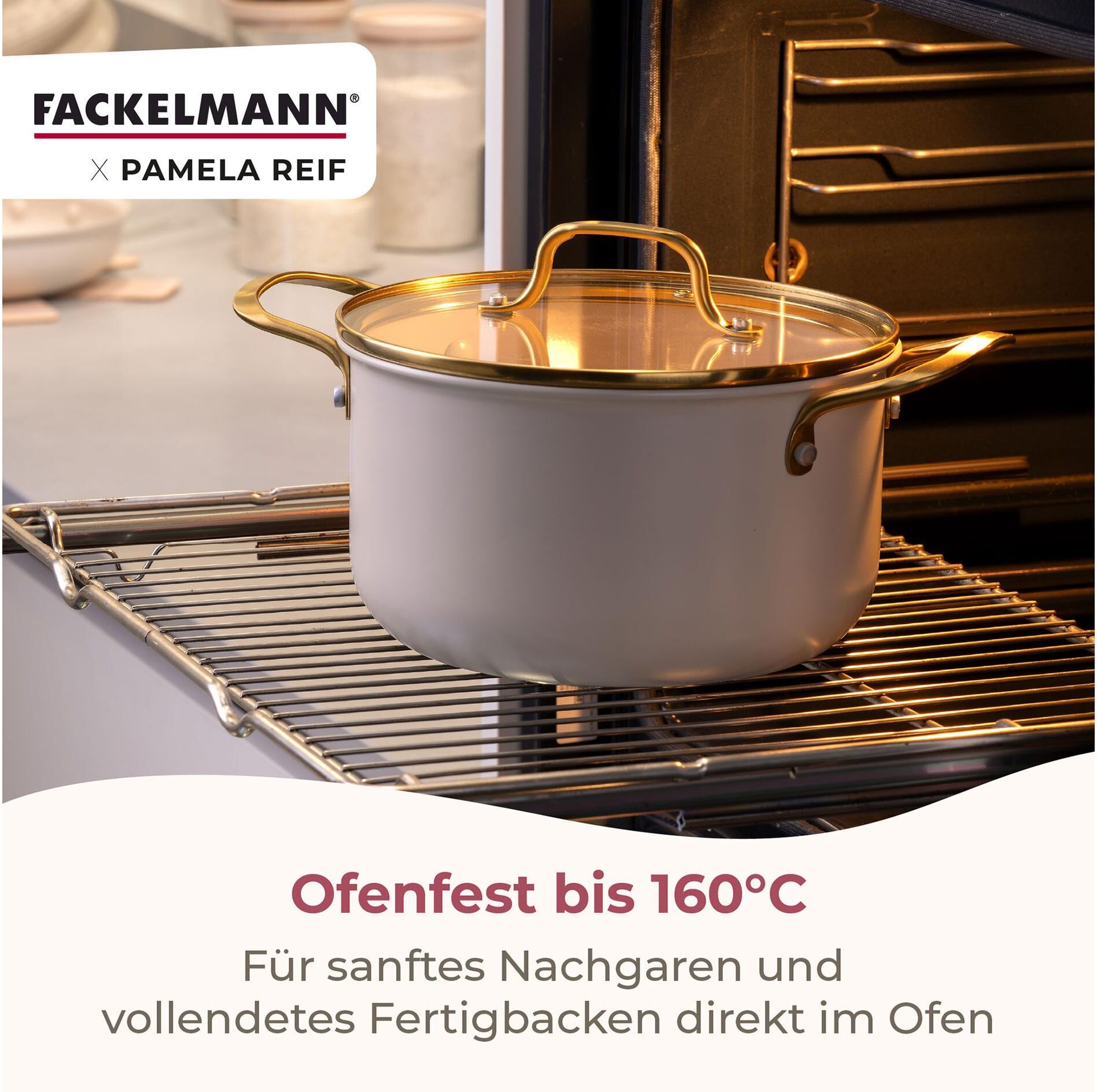 Topf-Set FACKELMANN "Signature", gold (beige, gold), Töpfe, Topf-Set beige, gold Einheitsgröße