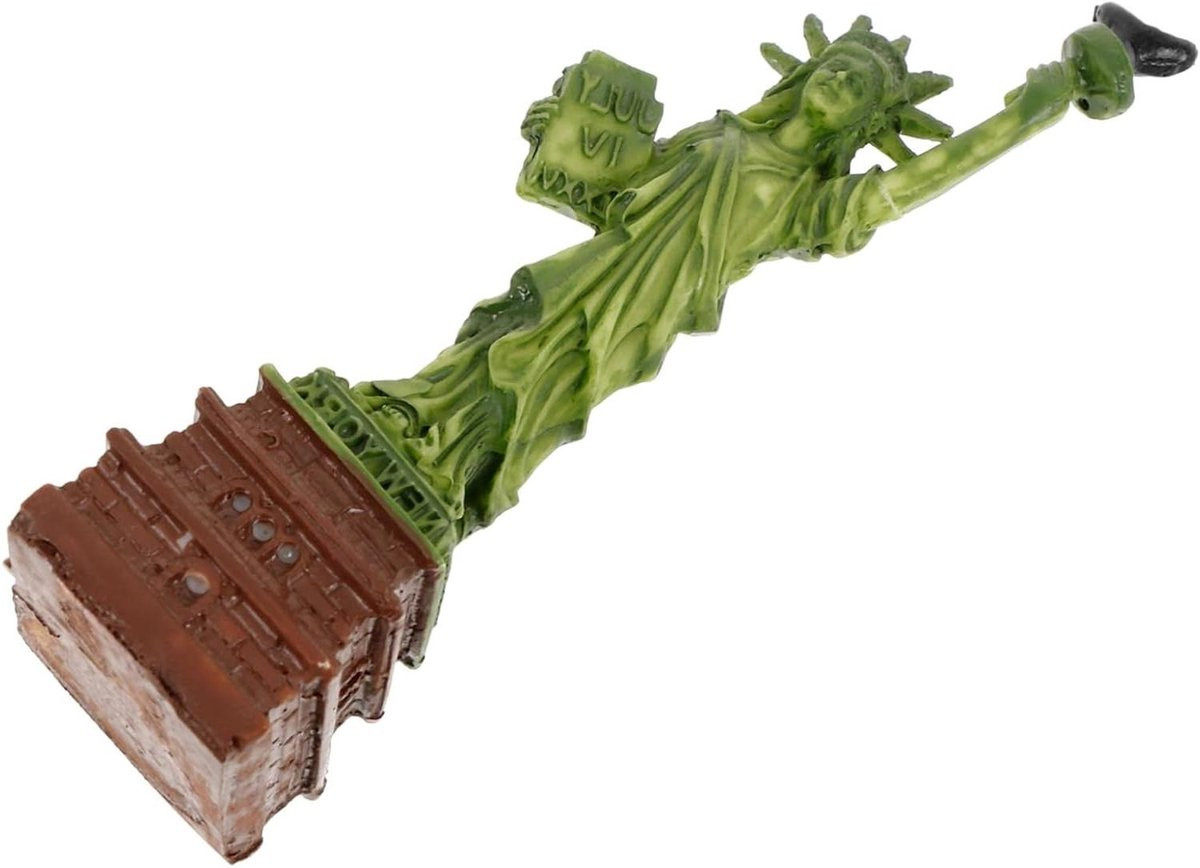 Vrijheidsbeeld Decoratie Mini Beeldje Groen - Hoogte: 10,2 cm