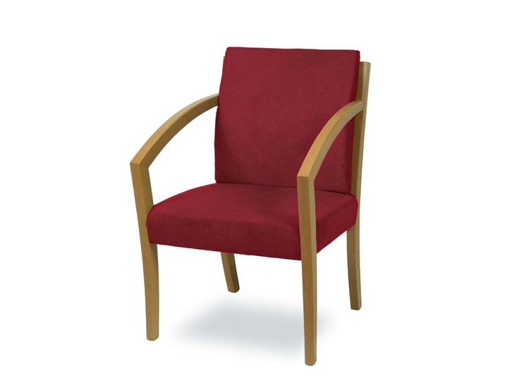 Esszimmerstuhl HOME AFFAIRE G98 George Armlehnstuhl, Sessel, in 3 Gestellfarben Made in Italy , rot (bordeaux, natur, bordeaux), B:58,5cm H:87cm T:65cm, Massivholz, Stühle, Esszimmerstuhl, Extra-confort, Fleckenabweisendes Gewebe, Massivholz