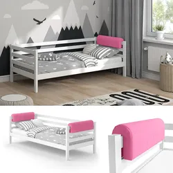 Vitalispa Bettkantenschutz Bettumrandung Kinderbett Kantenschutz rosa Babybett