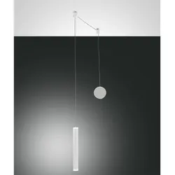 Prado mattweiße dezentrale Pendelleuchte - Fabas Luce - 6,5 W dimmbare LED - Dezentrale Montage