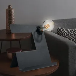 Tischlampe Schreibtisch Tischleuchte Schlafzimmer schwarz Retro Design Tischleuchte E27, Stahl, Ablagefläche, 1x E27 Fassung, HxBxT 24x25x17 cm